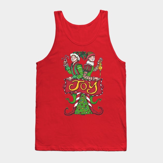 Joyous Holiday Elves Tank Top by katydidkay